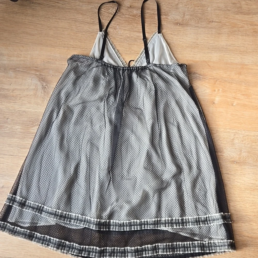 Oscar de la Renta sheer mesh nightie with back tie Sz XL - Picture 5 of 7